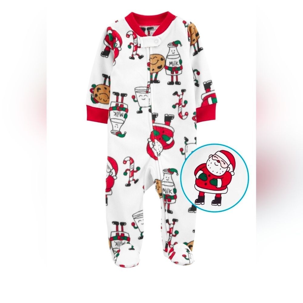 NWT Carter’s Santa, Cookies & Milk Pajama Set